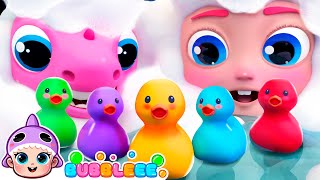 Five Little Ducks  Bath Song with Dino  Bubbleee Nursery Rhymes amp Kids Songs [upl. by Aisatnaf699]