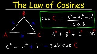 Law of Cosines Finding Angles amp Sides SSS amp SAS Triangles  Trigonometry [upl. by Dleifrag]