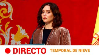 EN DIRECTO 🔴 DÍAZ AYUSO informa sobre la situación en MADRID por el temporal de nieve y frio  RTVE [upl. by Barthold]