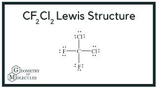 CF2Cl2 Lewis Structure  How to Draw the Dot Structure for CF2Cl2 Dichlorodifluoromethane [upl. by Annawat]