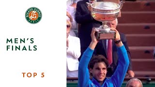 Top 5 Mens Finals  RolandGarros [upl. by Tu]