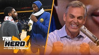 Colin Cowherd talks Kyrie amp Durant to Knicks rumors compares Harden and Westbrook  NBA  THE HERD [upl. by Shandie]