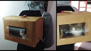 como hacer una CAJA de transporte para mascotas FACIL con material reciclado  maleta para gatos [upl. by Saerdna655]