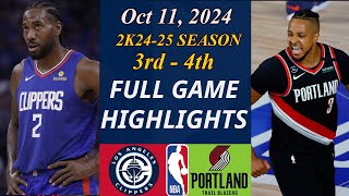 Portland Trail Blazers vs LA Clippers  GAME Highlight  Oct 11 2024 NBA TODAY  NBA HIGHLIGHTS [upl. by Annazor]