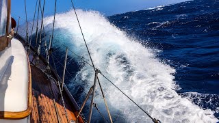 Sailing in heavy weather amp big waves 600 miles offshore Pacific crossing pt 4 [upl. by Retsevlis]