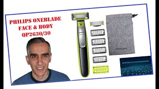 🧔 RECORTADORA de BARBA y vello CORPORAL PHILIPS ONEBLADE FACE amp BODY QP263030  AMAZON 2024 👍 [upl. by Ahsea]