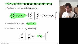 102 Principal Component Analysis Minimal Reconstruction Error UvA  Machine Learning 1  2020 [upl. by Natanoy]