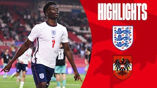 England 10 Austria  Saka Fires England to Victory Against Austria  Highlights [upl. by Murdock]