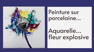 Aquarelle  Peinture sur porcelaine démo gratuite [upl. by Eah]