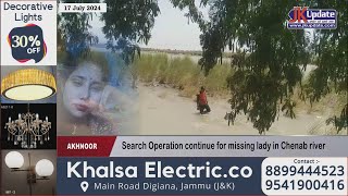 Search Operation continue for missing lady in Chenab river [upl. by Adnaval]