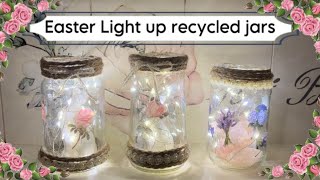 Easter Light Decorations  Poundland amp Recycled Jam Jars [upl. by Lhary169]