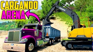 Cargando Arena en Tractomula RANCHERA para CONSTRUCCIÓN de CASAS American Truck Simulator [upl. by Inaluahek]