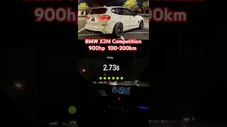 BMW X3M Competition 900hp 100200km dragy test [upl. by Llyrehc480]