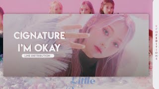 Cignature 시그니처 – Im Okay  Line Distribution [upl. by Lyrahs]