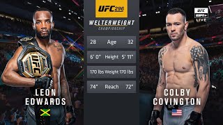 🔴 UFC 296 Leon Edwards vs Colby Covington  Full Fight amp Highlights  Welterweight Title Bout [upl. by Ogeid]