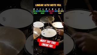 Linear 16th Note Drum Fill 🥁 [upl. by Riggs]