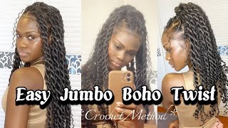 HOW TO JUMBO BOHO TWISTS  Extremely Beginner Friendly Crochet Method Island Twists [upl. by Ydneh809]