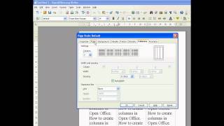 Open Office How To Create Columns [upl. by Dnomaid]