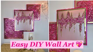 Make This Crushed Glass amp Glitter Wall Art 💖💖 [upl. by Erotavlas509]