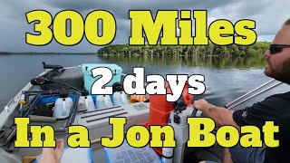 300 miles in a jon boat  2 day trip [upl. by Yoccm]