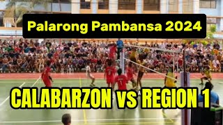 CALABARZON vs REGION 1 VOLLEYBALL SECONDARY BOYS PALARONG PAMBANSA 2024 [upl. by Dlaregztif]