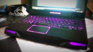 Alienware M14X keyboard light effects  iTunes  AlienFX  Intel core i7 2630QM  NVIDIA GT 555M 3GB [upl. by Nnylyrehc675]