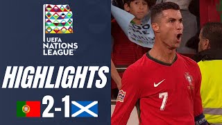 Portugal vs Scotland 21 Highlights UEFA Nations League 202425 [upl. by Atikaj]