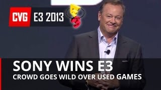 Sony reveals used game policy crowd goes WILD E3 2013 [upl. by Telford]