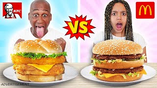 McDONALDS VS KFC REAL FOOD CHALLENGE [upl. by Mathi]