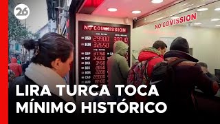 La lira turca toca un nuevo mínimo histórico frente al dólar y el euro [upl. by Azzil]