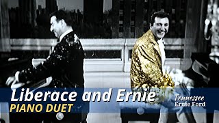 Liberace and Tennessee Ernie Ford  Piano Duet  March 12 1959 [upl. by Dnalram634]