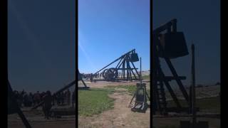 Trebuchet firing 90kg projectile over 300 meters with ease [upl. by Aical]