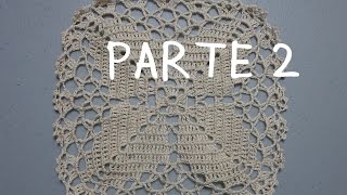 PARTE 2 DE 4 CUADRO O PASTILLA PARA MANTEL A CROCHET  Labores Angélika [upl. by Arimlede]