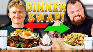 Eddie Hall Swaps Dinner With Magnus Midtbø [upl. by Etnomed400]