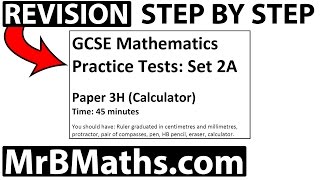 GCSE Maths 91  Edexcel Set 2A  Paper 3H Calculator  MrBMaths [upl. by Christi]