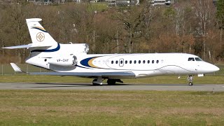 Dassault Falcon 8X VPCHY TakeOff at Bern [upl. by Basilio]