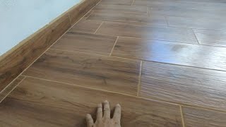 como pegar cerámico tipo madera  how to install ceramic imitation wood flooring [upl. by Deutsch509]