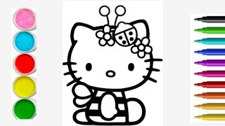 How to draw Hello Kitty outline drawing ansari artlearn [upl. by Elauqsap]