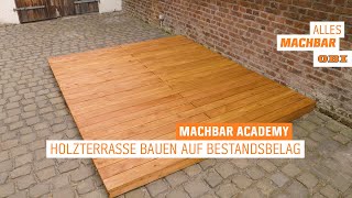 Holzterrasse bauen auf Bestandsbelag – mit Auflagepads  OBI [upl. by Aierdna177]