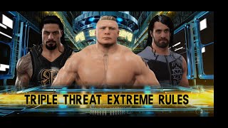 Lesnar vs Rollins vs Reigns WWE 2K17 Extreme Rules No Disqualification gameclips8161 [upl. by Akeit]