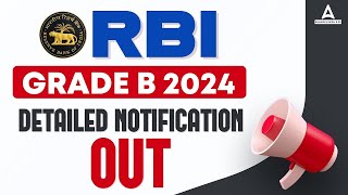 RBI GRADE B 2024 NOTIFICATION OUT  RBI GRADE B DETAILED NOTIFICATION 2024  RBI GRADE B 2024 [upl. by Willabella40]