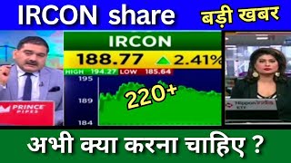 IRCON share latest news today IRCON share news Today Target price share analysisbuy or sell [upl. by Auqinaj]