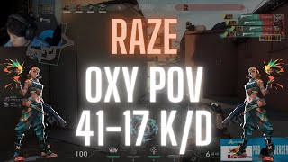 Cloud9 OXY POV Raze on Bind 4117 KD VALORANT Pro POV [upl. by Atis288]