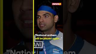 parisolympics  Neerajs First Reaction After Winning Silver National Anthem Will Play Again [upl. by Cathi209]