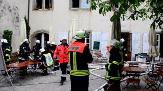 160516 Brand in der Hallburg bei Volkach Lkr Kitzingen [upl. by Ibbie]