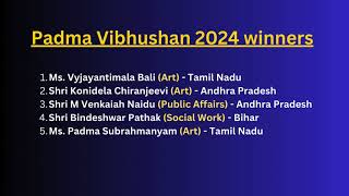 Padma Awards 2024 Full list of Padma Shri Padma Bhushan Padma Vibhushan awardees [upl. by Ulrica]