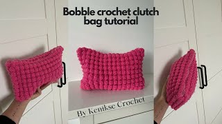 Crochet bobble clutch bag tutorial I Kenikse Crochet [upl. by Nolrak232]