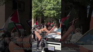 Demonstrator Dances on Cop Car During Gender Liberation March in Washington [upl. by Atena]