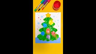 Lets Color a Christmas Tree 🎄 Finger Painting [upl. by Adym]