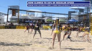 Old School Beach Volleyball Defense  The Art of the Fake [upl. by Ardelle]